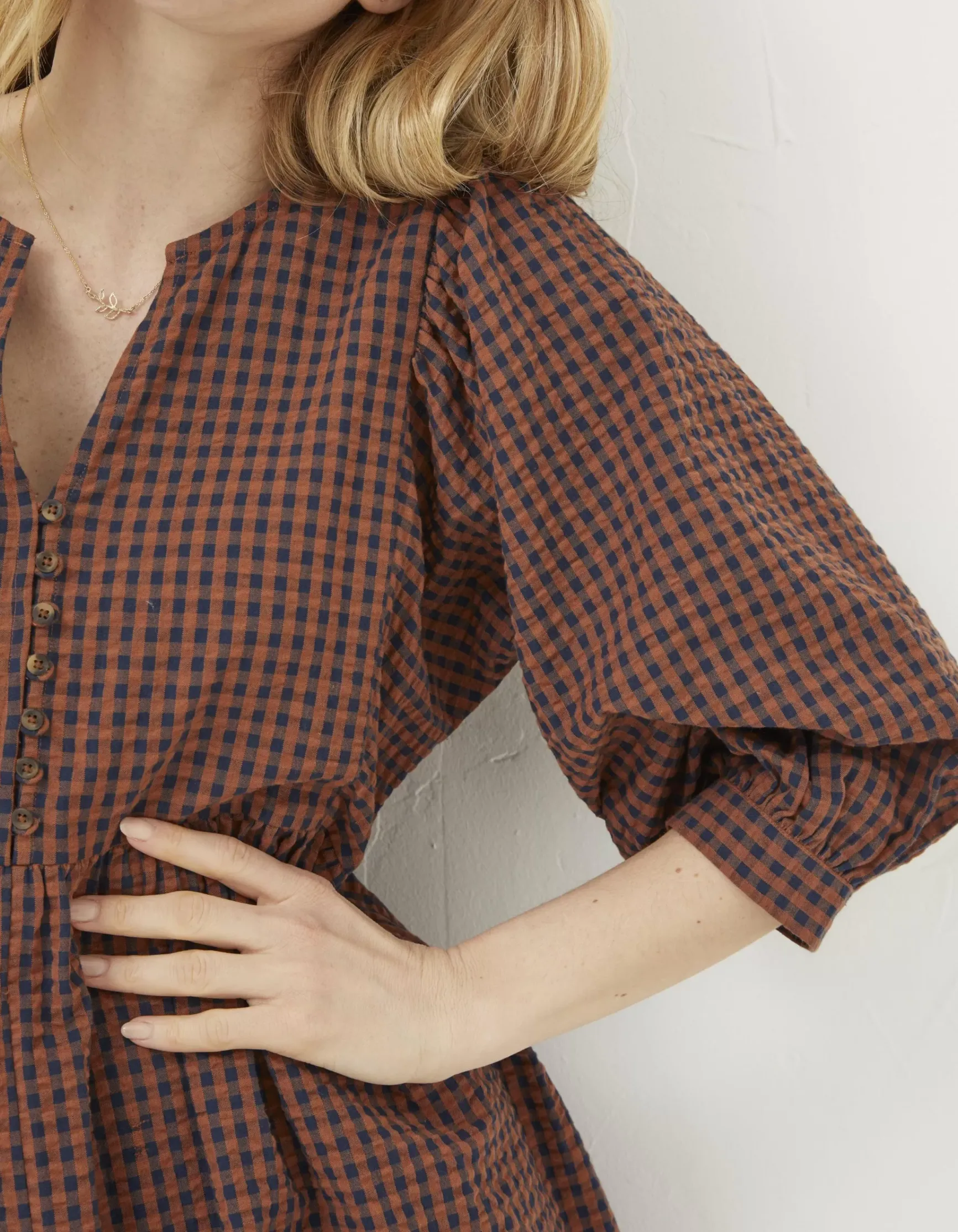 FatFace Ceil Gingham Midi Dress|Women View All