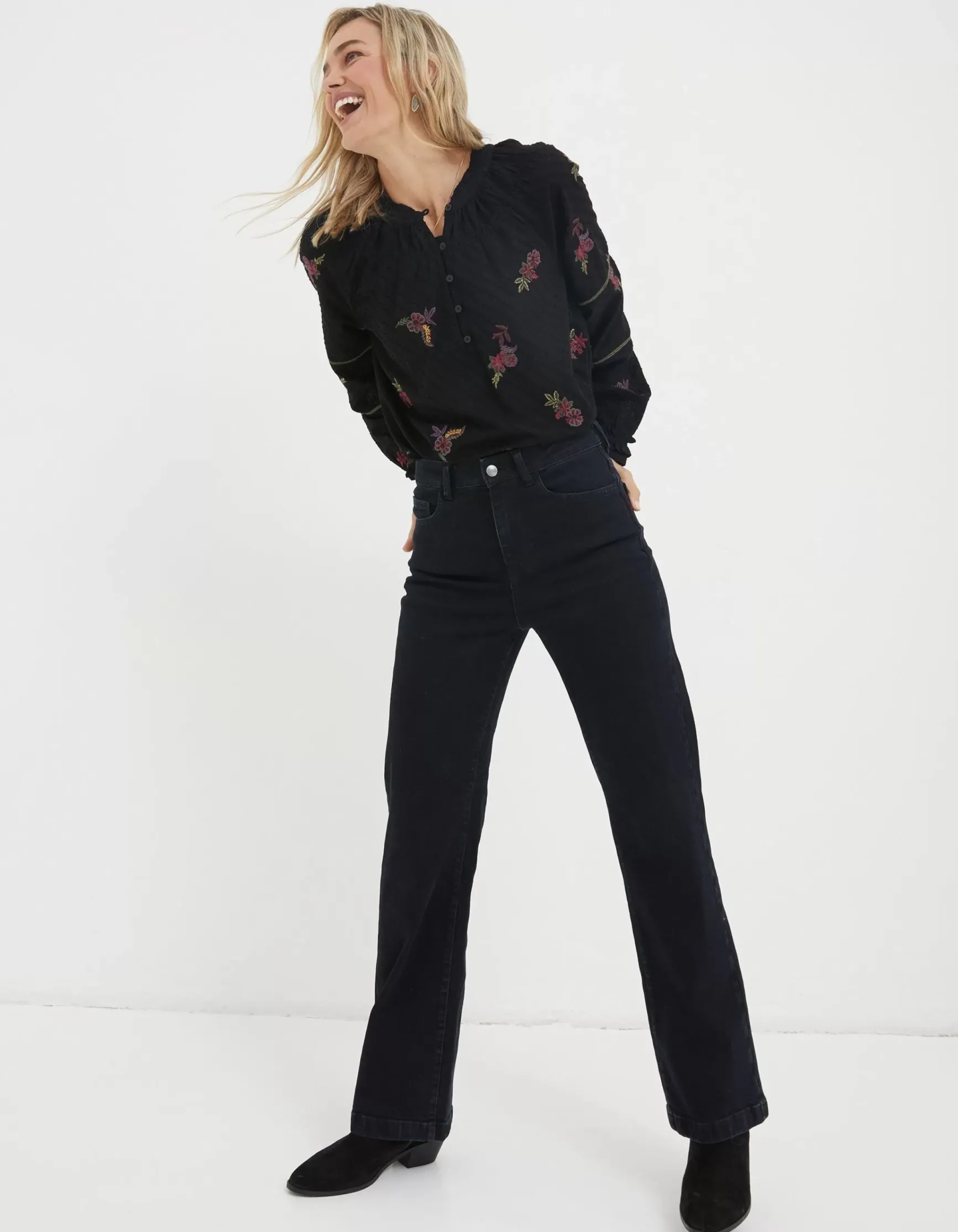 FatFace Chessie Embroidered Blouse|Women Shirts & Blouses