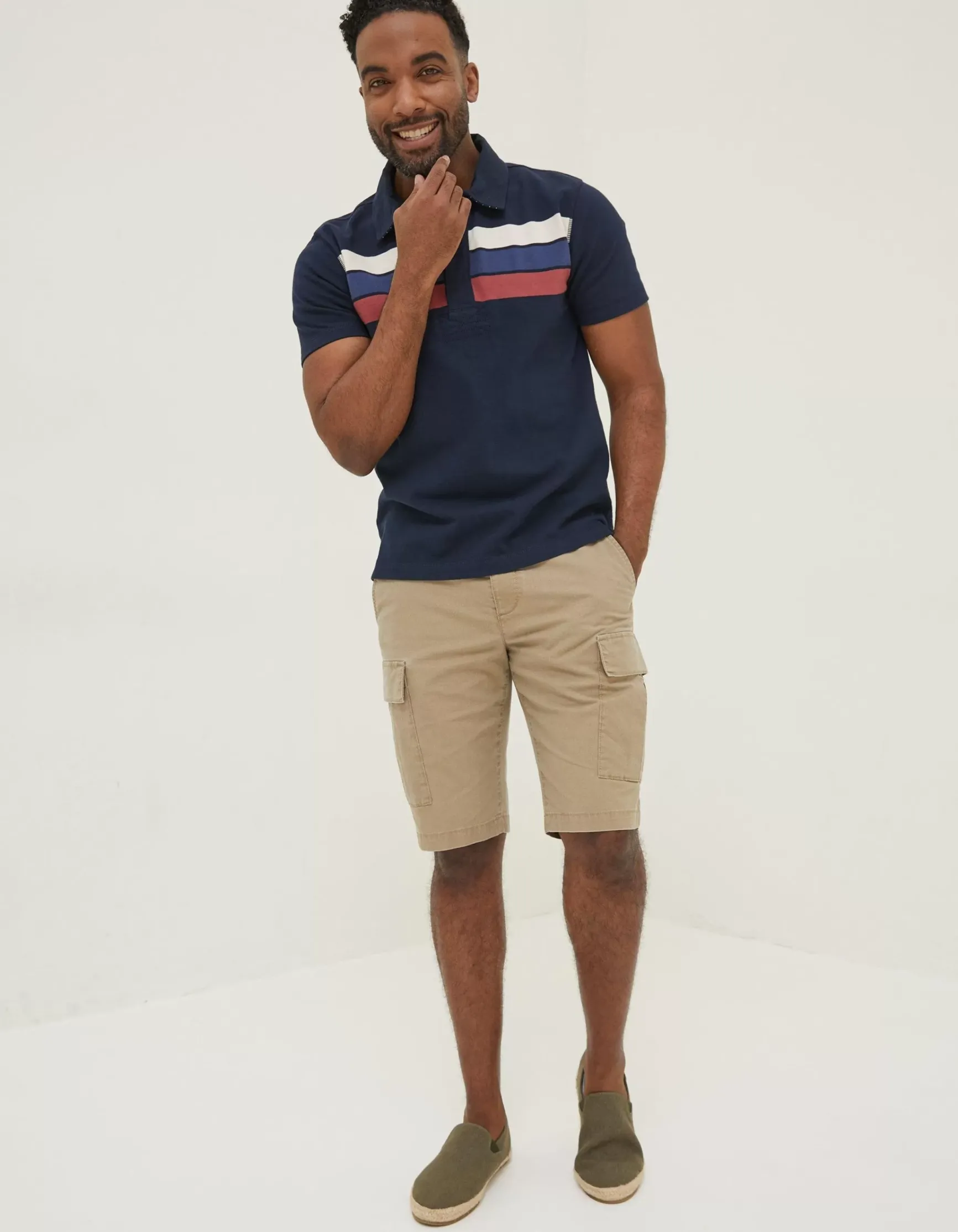 FatFace Chest Stripe Rugby|Men T-Shirts