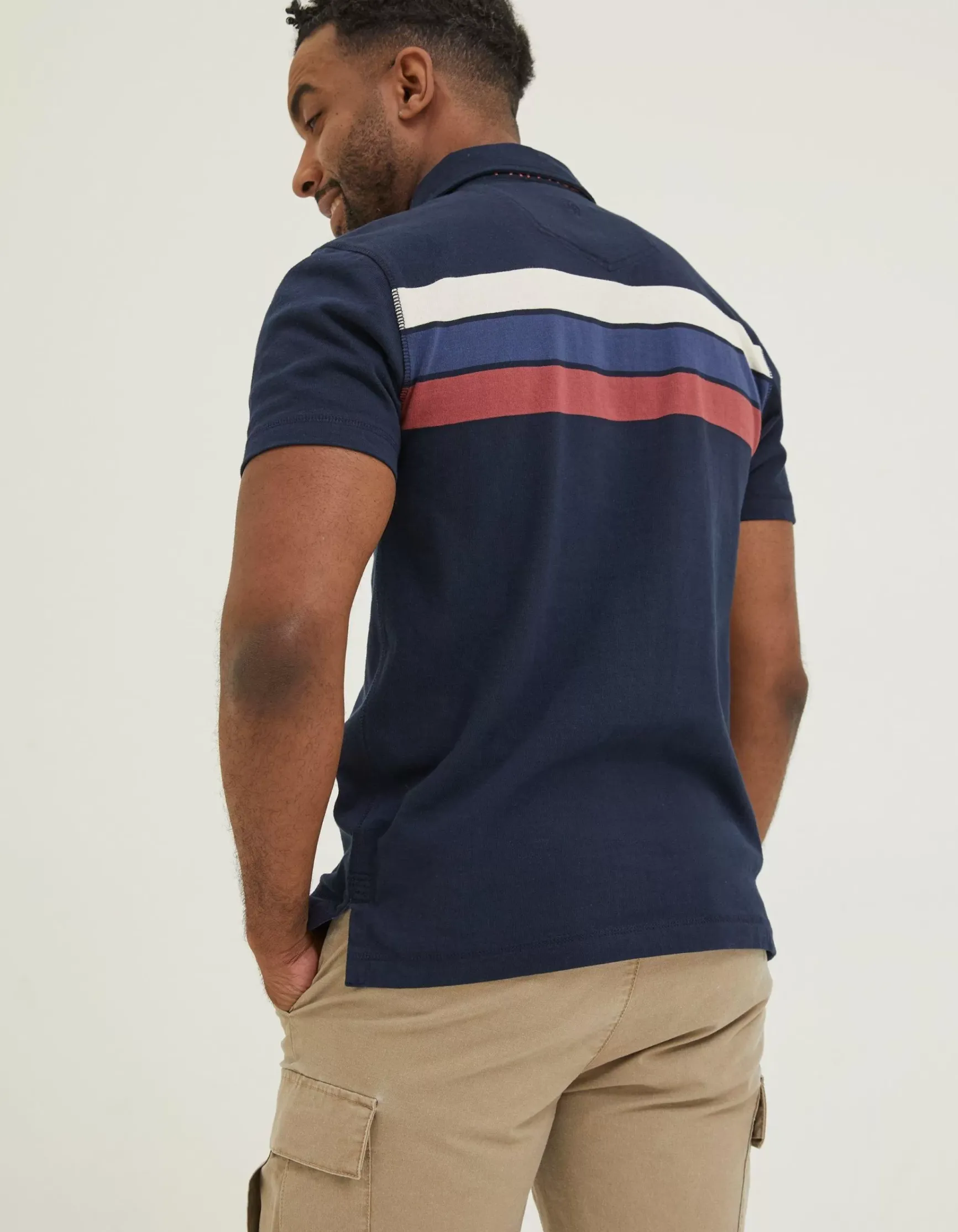 FatFace Chest Stripe Rugby|Men T-Shirts