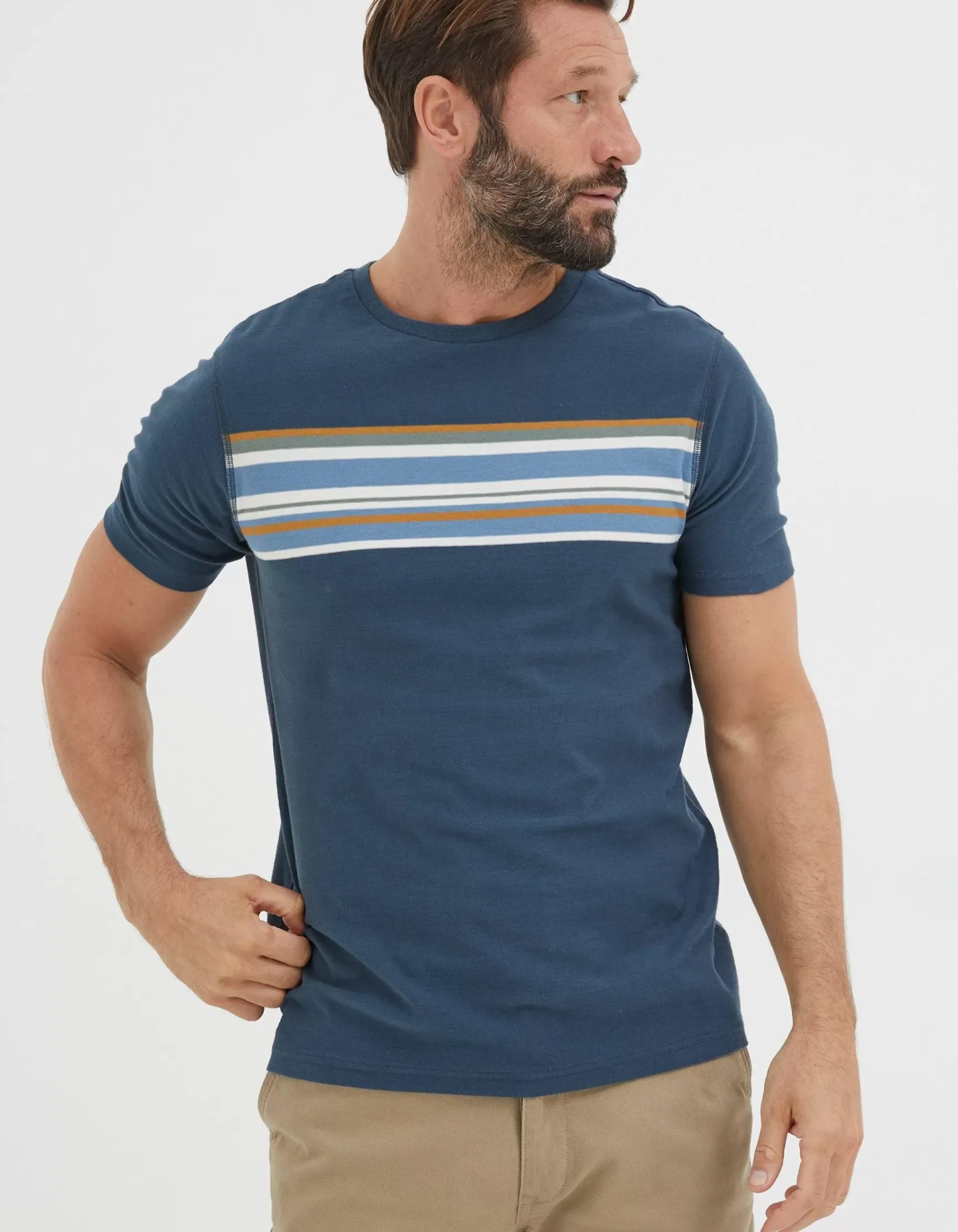 FatFace Chest Stripe T-Shirt|Men View All