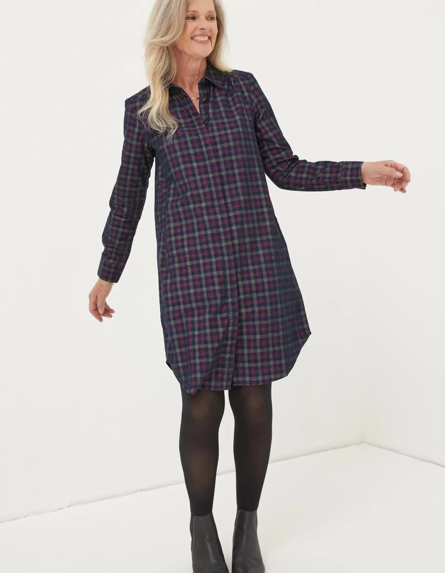 FatFace Chester Cord Check Dress|Women Dresses