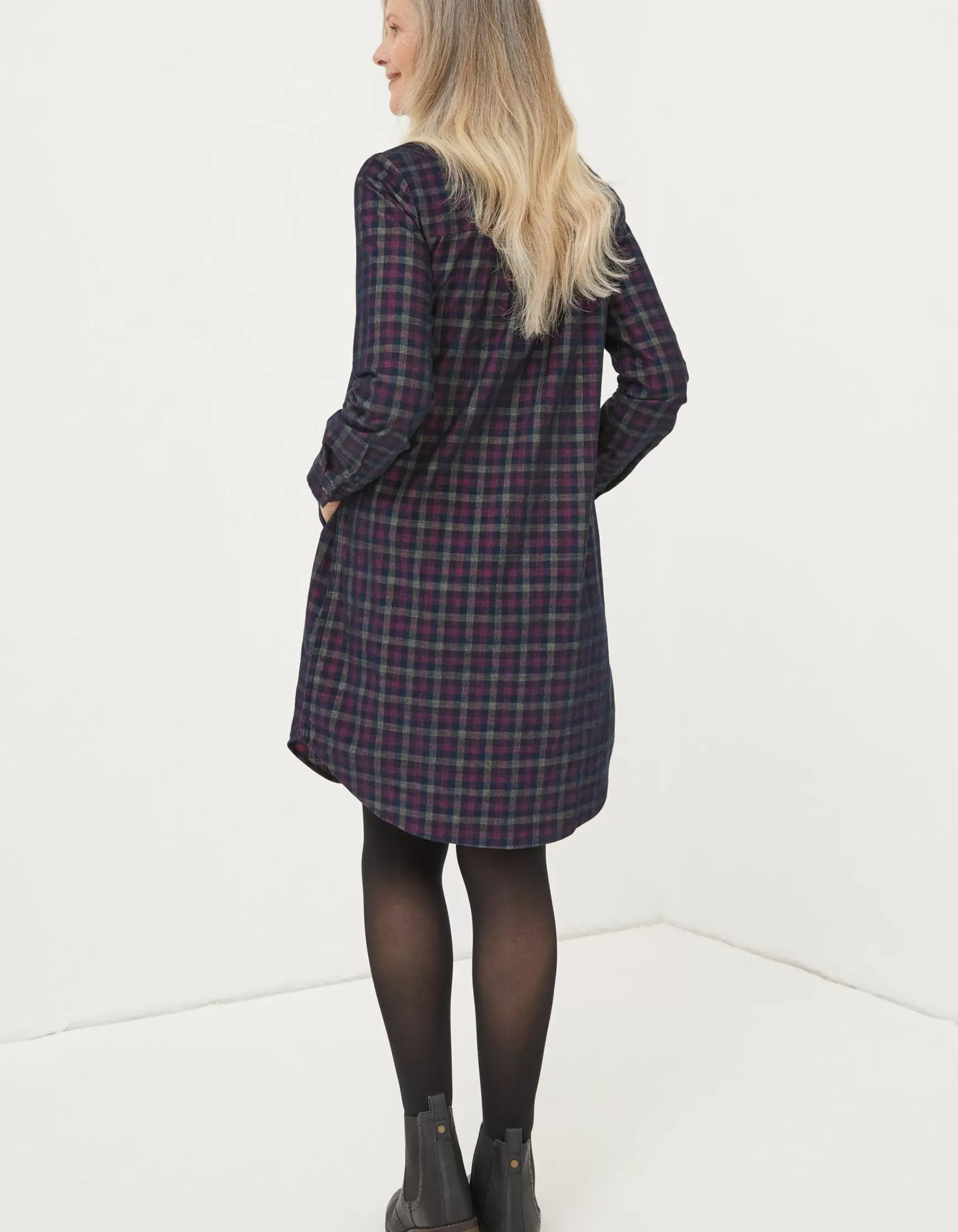 FatFace Chester Cord Check Dress|Women Dresses