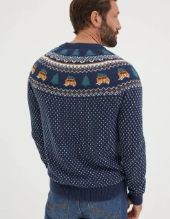 FatFace Christmas Campervan Fairisle Jumper|Men View All
