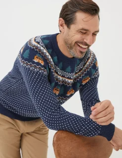 FatFace Christmas Campervan Fairisle Jumper|Men View All