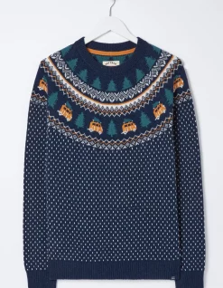 FatFace Christmas Campervan Fairisle Jumper|Men View All