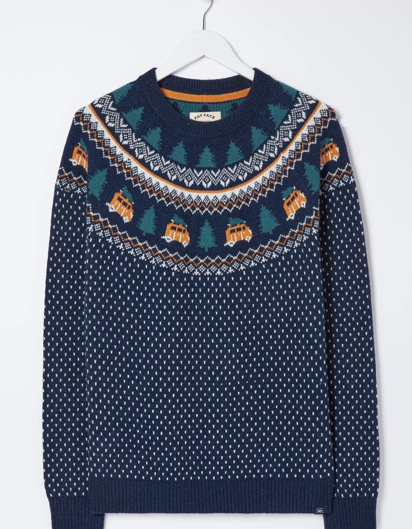 FatFace Christmas Campervan Fairisle Jumper|Men View All