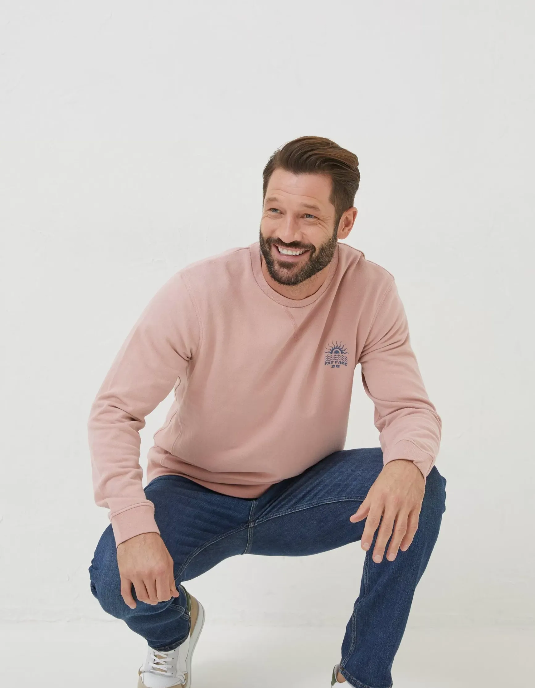 FatFace Circle Print Crew Sweatshirt|Men Sweatshirts & Hoodies