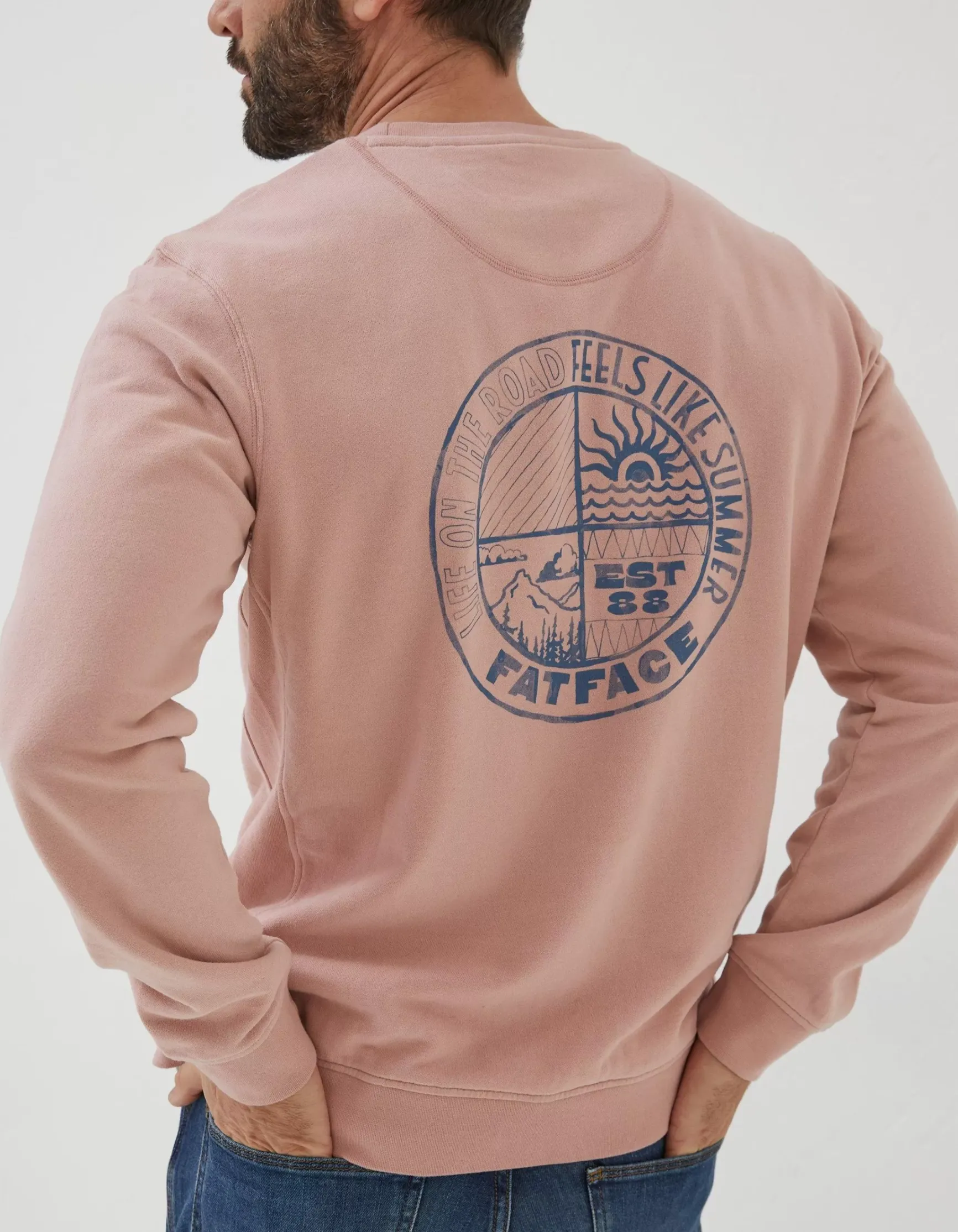 FatFace Circle Print Crew Sweatshirt|Men Sweatshirts & Hoodies
