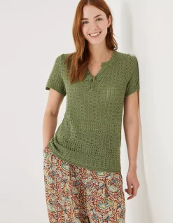 FatFace Clara Crochet Top|Women Tops & T-Shirts