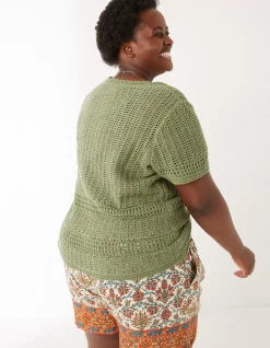 FatFace Clara Crochet Top|Women Tops & T-Shirts