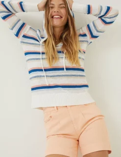 FatFace Coastal Stripe Hoodie|Women Knitwear