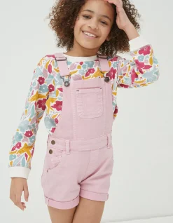 FatFace Coloured Shortie Dungarees|Girls View All