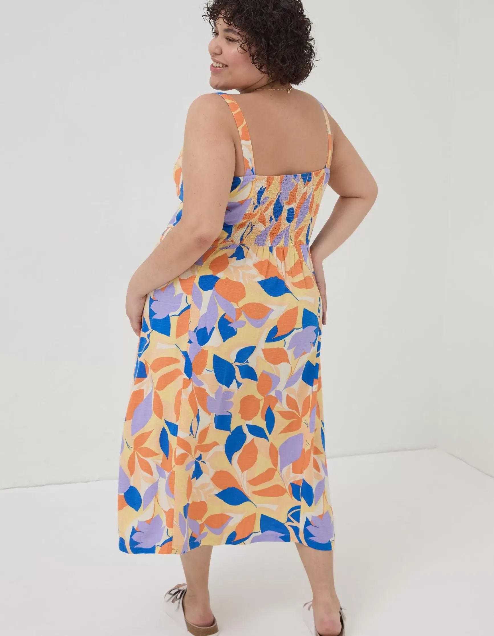 FatFace Corey Stencil Floral Midi Dress|Women Dresses
