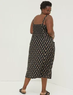 FatFace Corey Woodblock Linen Dress|Women Dresses