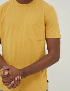 FatFace Cotton Linen Pocket T-Shirt|Men T-Shirts
