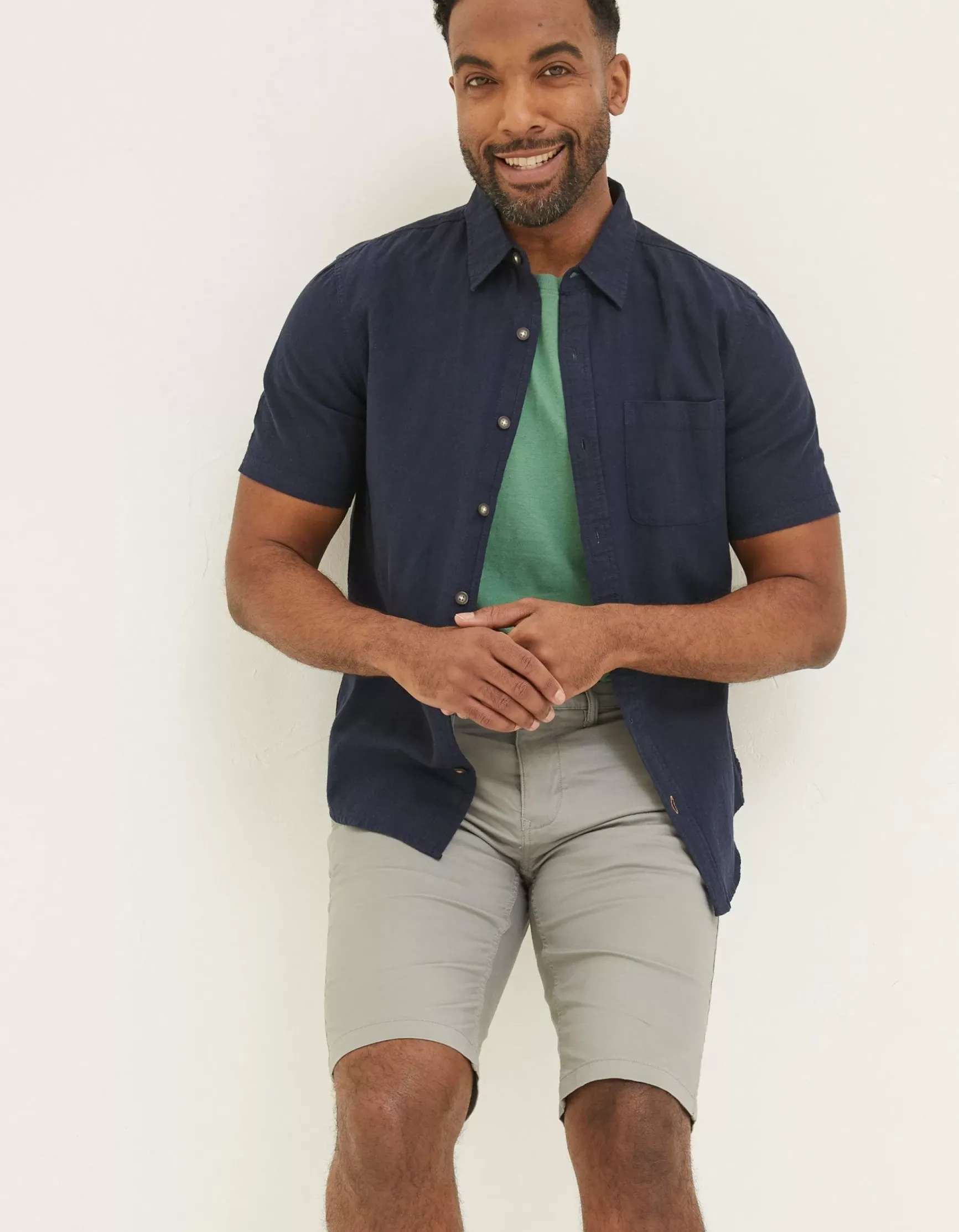 FatFace Cotton Linen Pocket T-Shirt|Men T-Shirts