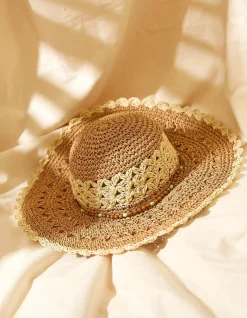 FatFace Crochet Straw Sun Hat|Women View All