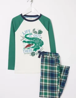 FatFace Crocodile Check Pyjama Set|Boys View All