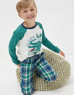 FatFace Crocodile Check Pyjama Set|Boys View All