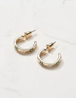 FatFace Daisy Enamel Hoop Earrings|Women View All