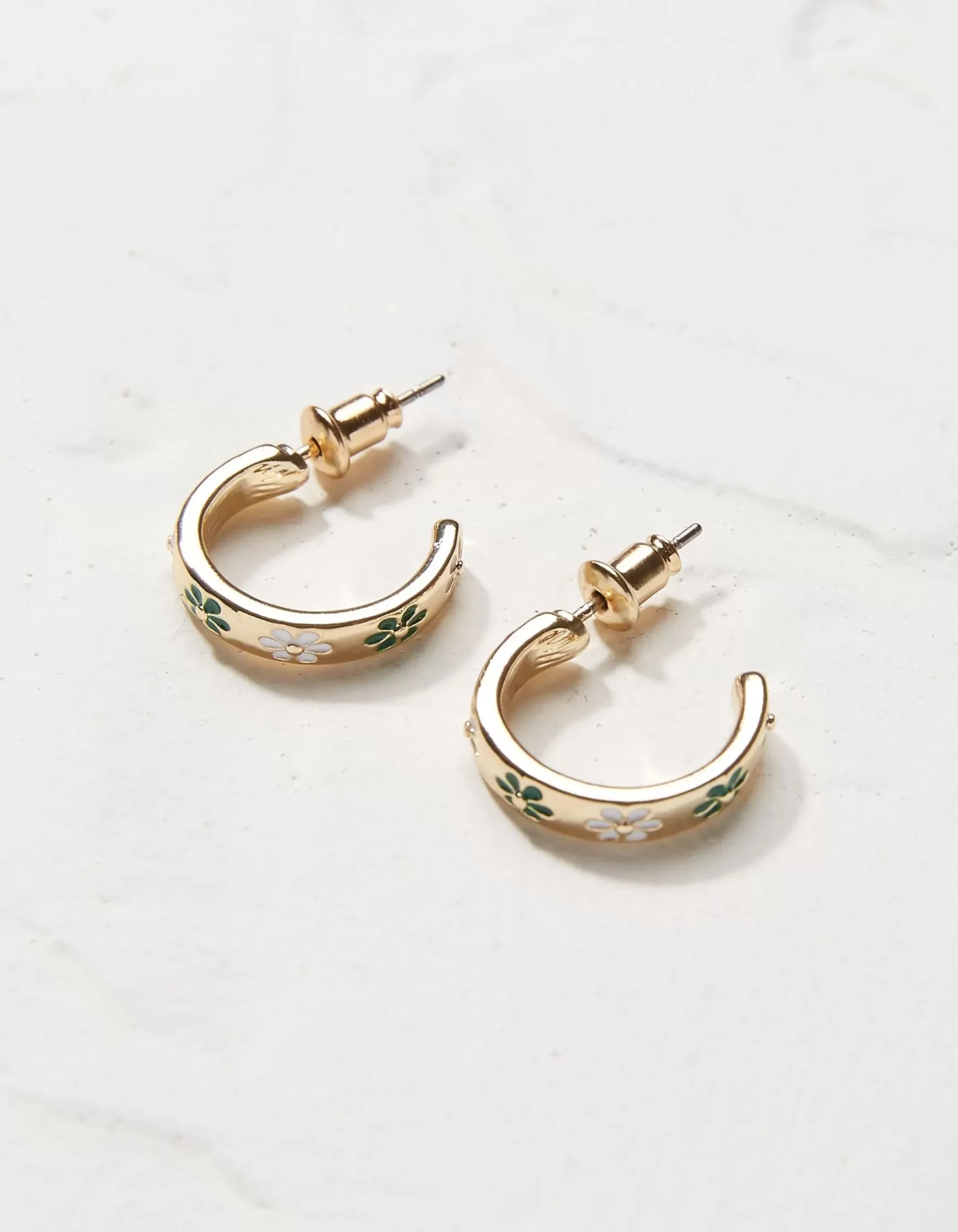 FatFace Daisy Enamel Hoop Earrings|Women View All