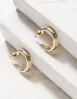 FatFace Daisy Enamel Hoop Earrings|Women View All