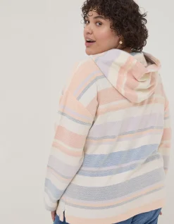FatFace Daisy Textured Stripe Hoodie|Women Sweatshirts & Hoodies