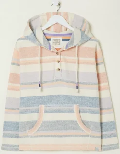 FatFace Daisy Textured Stripe Hoodie|Women Sweatshirts & Hoodies