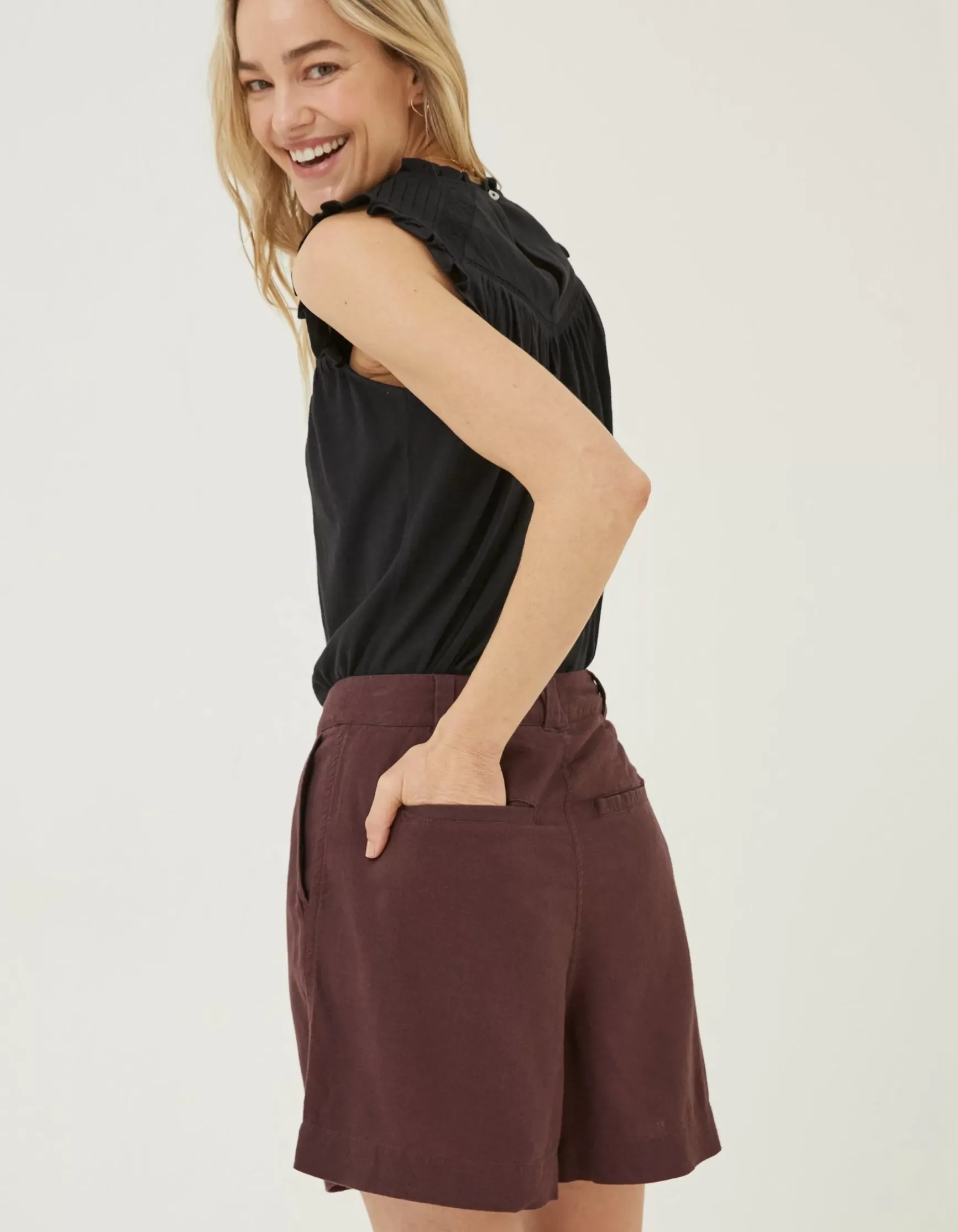 FatFace Deal A Line Linen Blend Short|Women Shorts