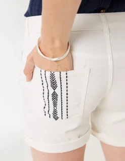 FatFace Denim Embroidered Shorts|Women Shorts