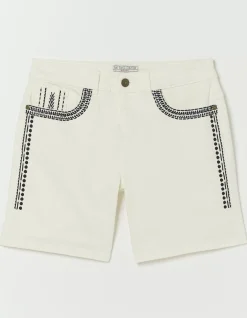 FatFace Denim Embroidered Shorts|Women Shorts