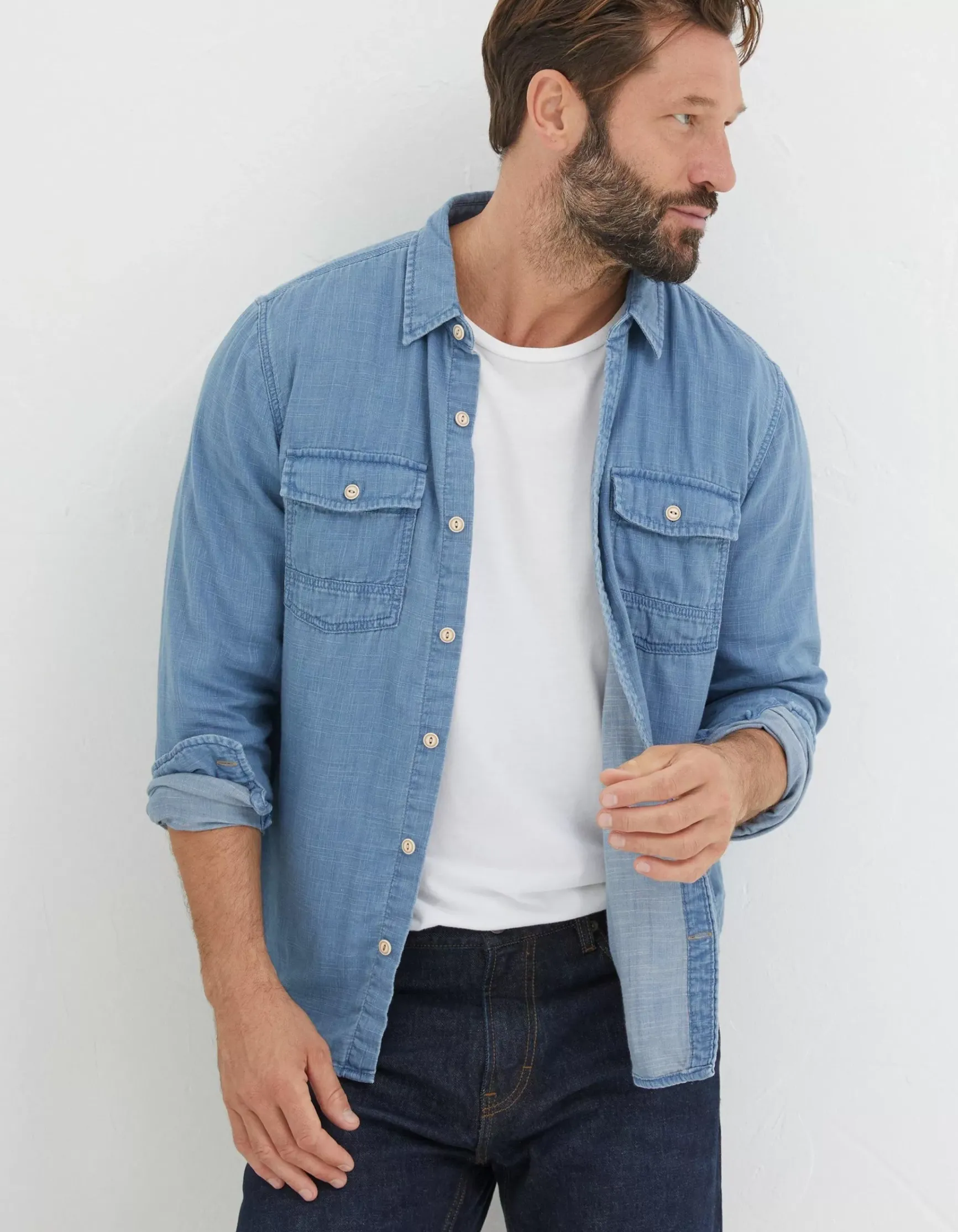 FatFace Drayton Indigo Shirt|Men View All