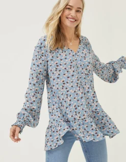 FatFace Dylan Tonal Longline Blouse|Women Shirts & Blouses