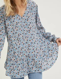 FatFace Dylan Tonal Longline Blouse|Women Shirts & Blouses