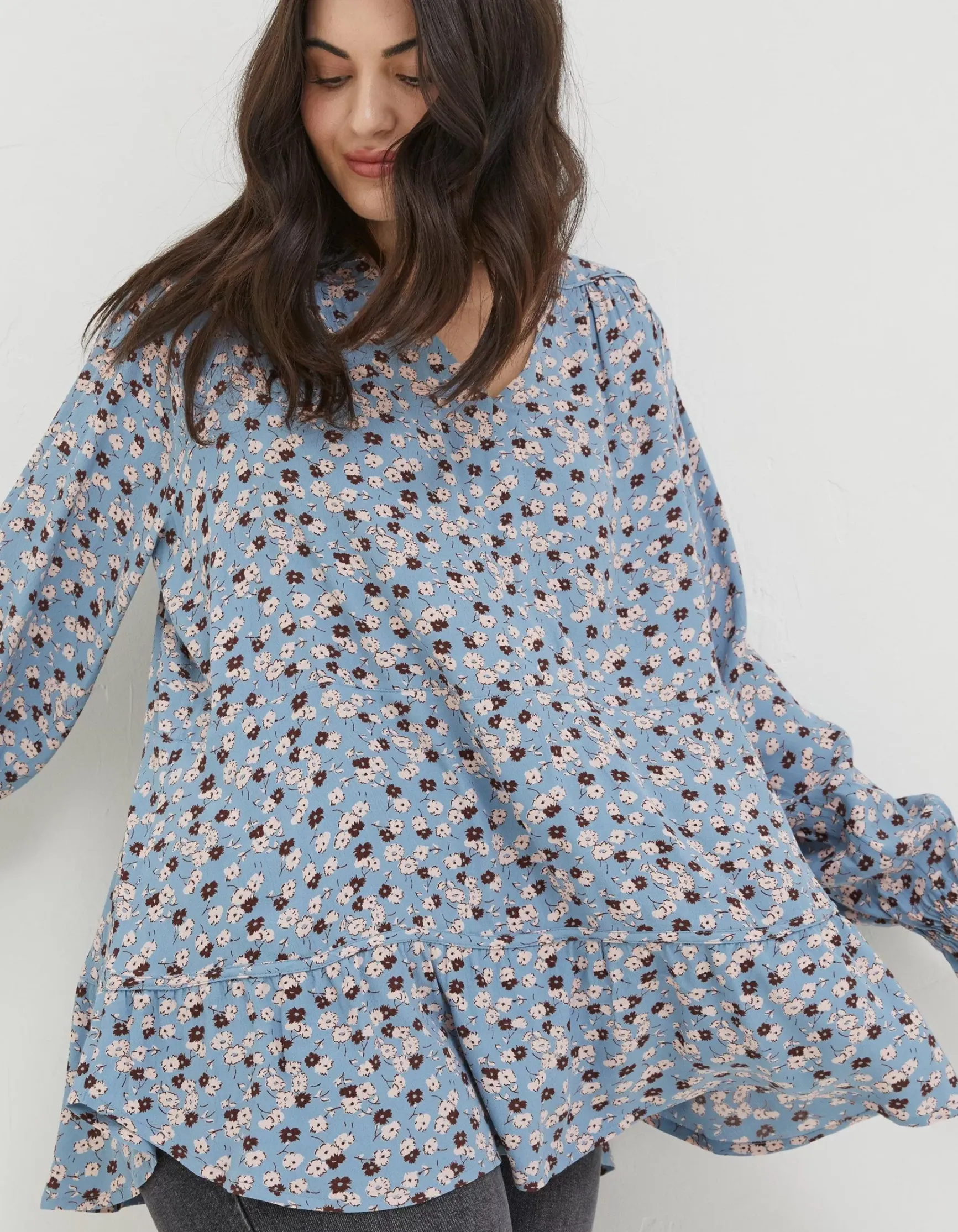 FatFace Dylan Tonal Longline Blouse|Women Shirts & Blouses