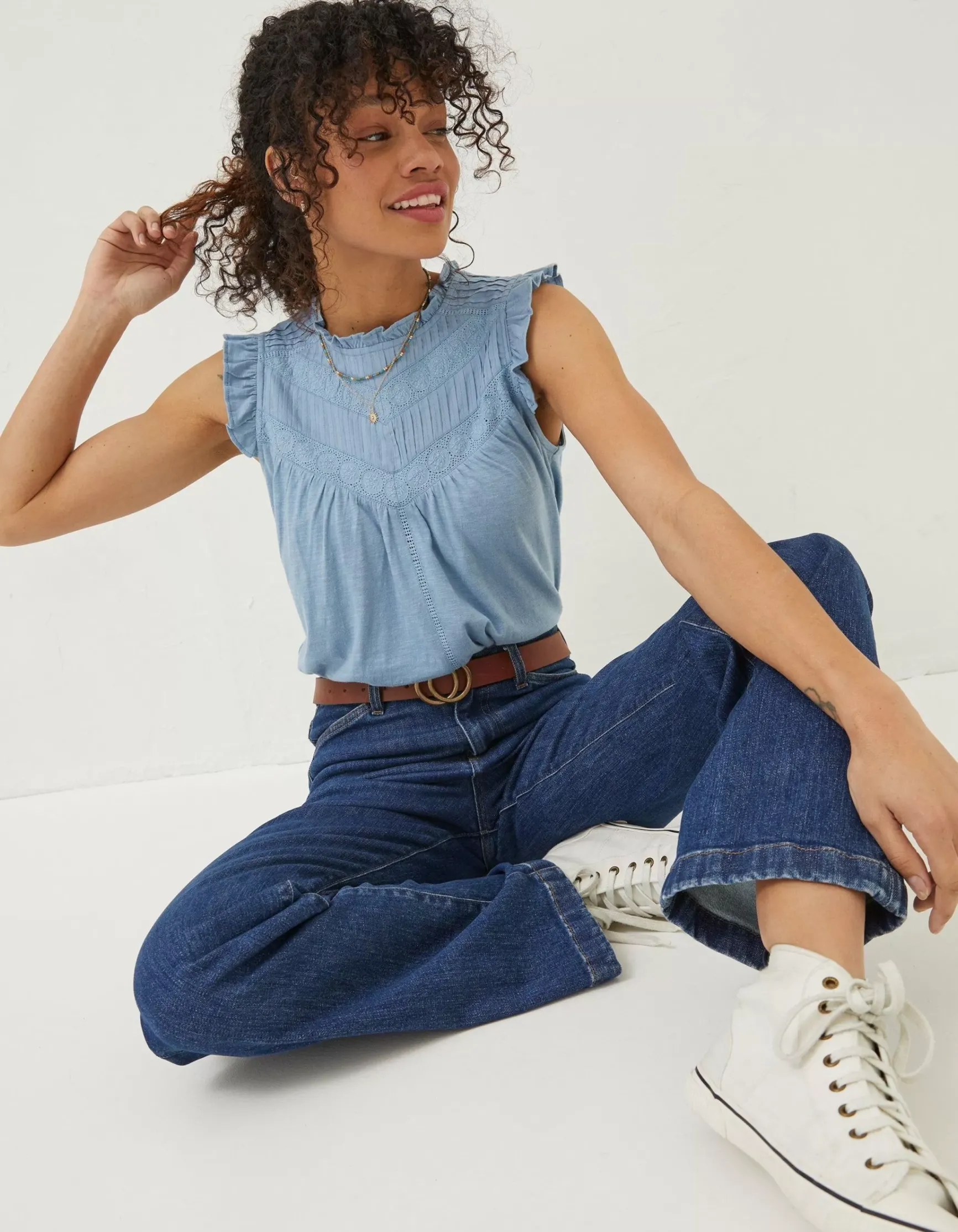 FatFace Elise Wide Leg Comfort Stretch Jeans|Women Jeans & Dungarees