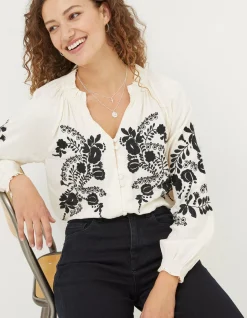 FatFace Ellen Embroidered Blouse|Women Shirts & Blouses