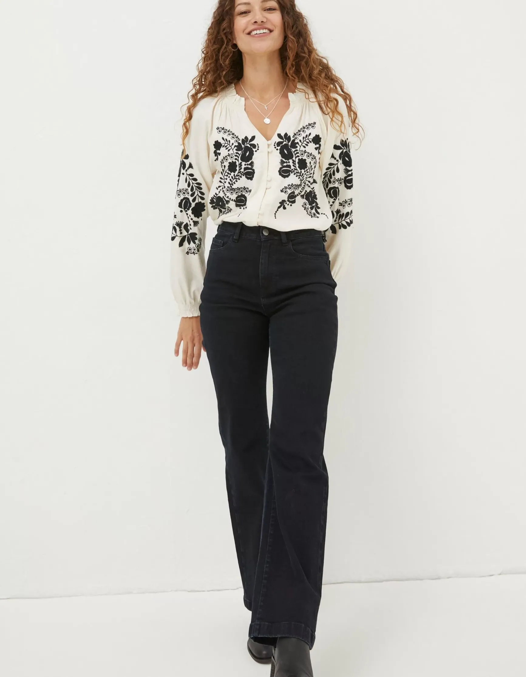 FatFace Ellen Embroidered Blouse|Women Shirts & Blouses
