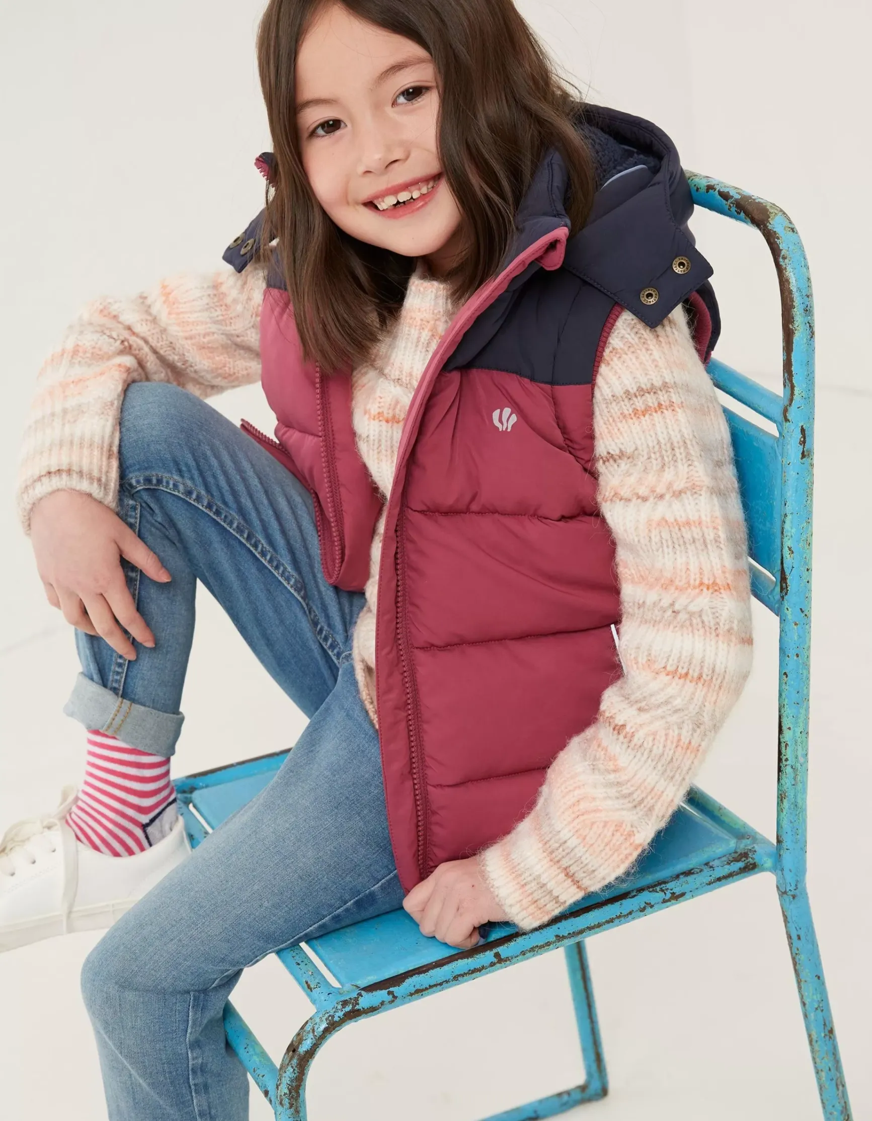 FatFace Ellie Colourblock Gilet|Girls View All