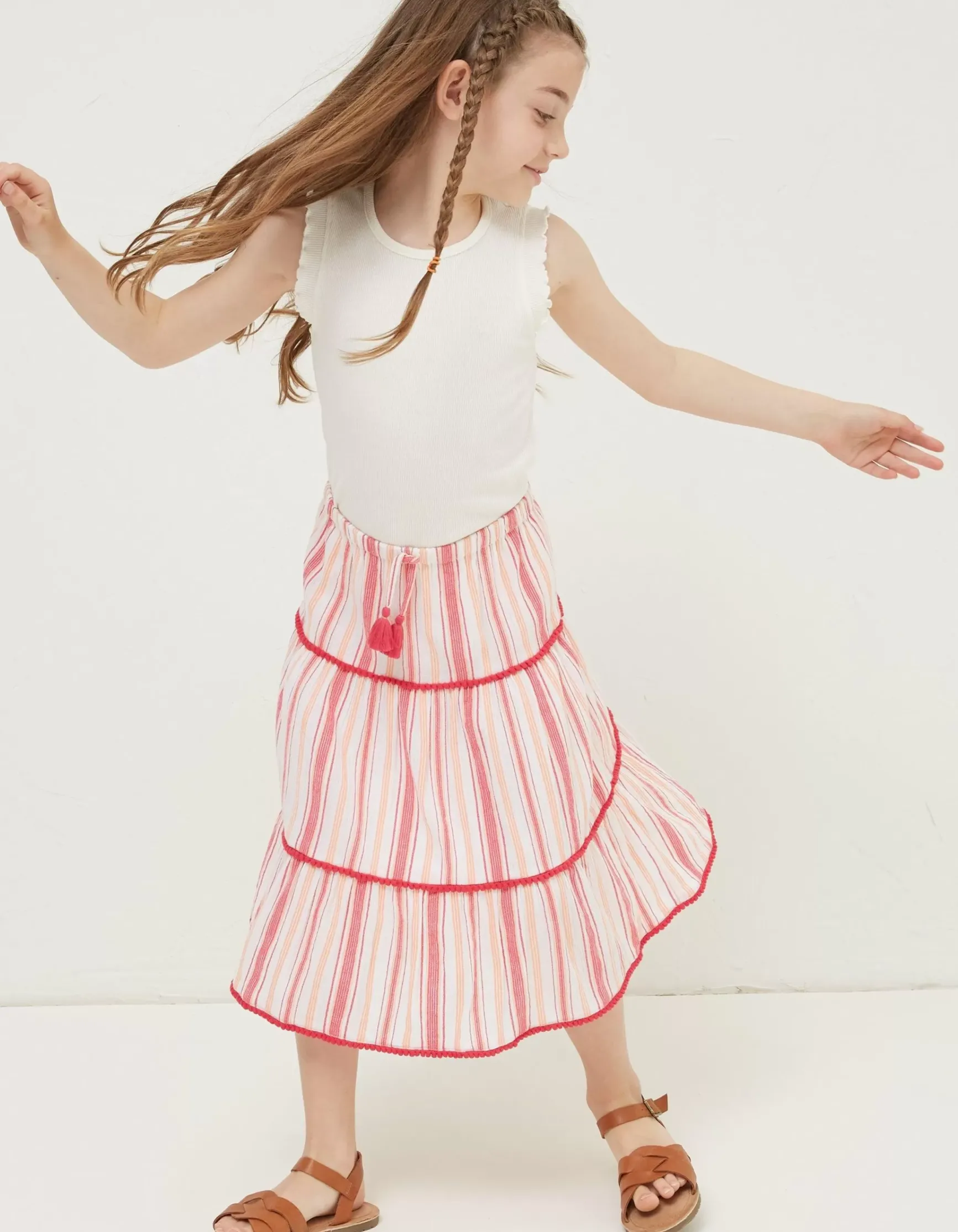 FatFace Elodie Stripe Woven Skirt|Girls View All