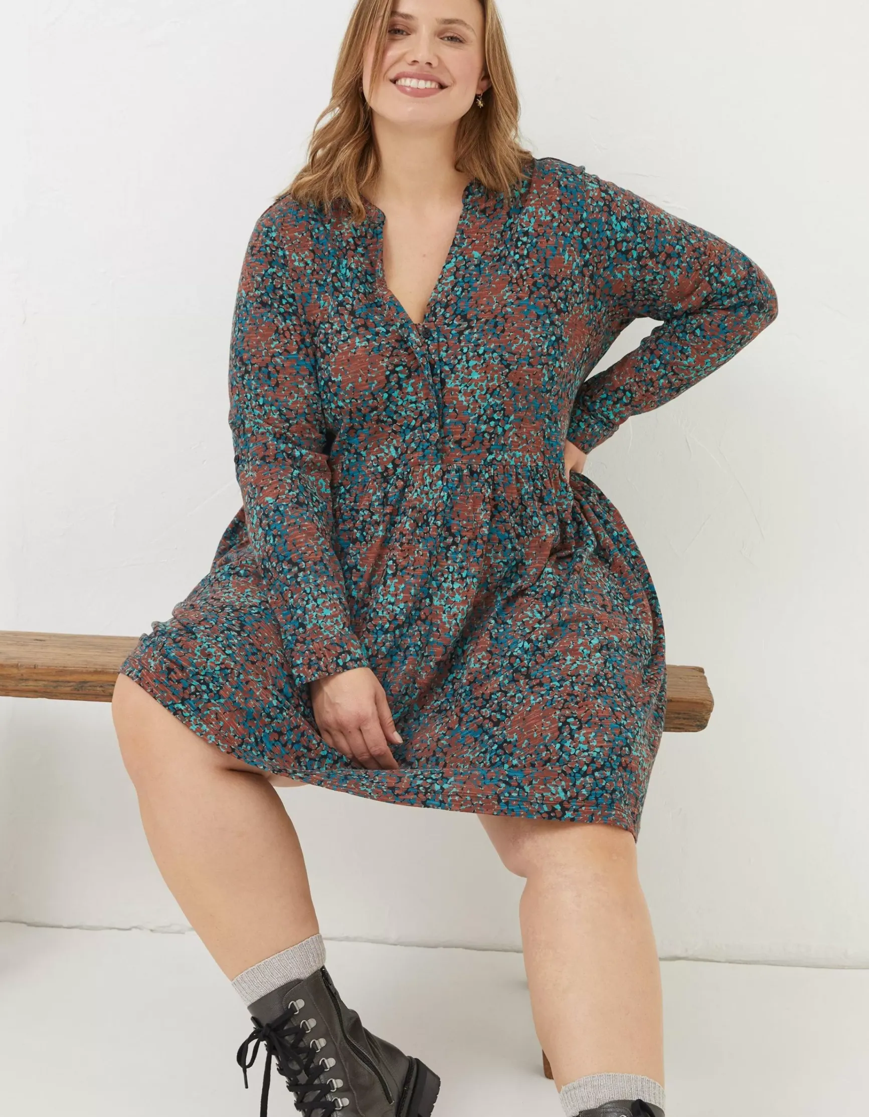 FatFace Elsie Textured Jersey Dress|Women View All