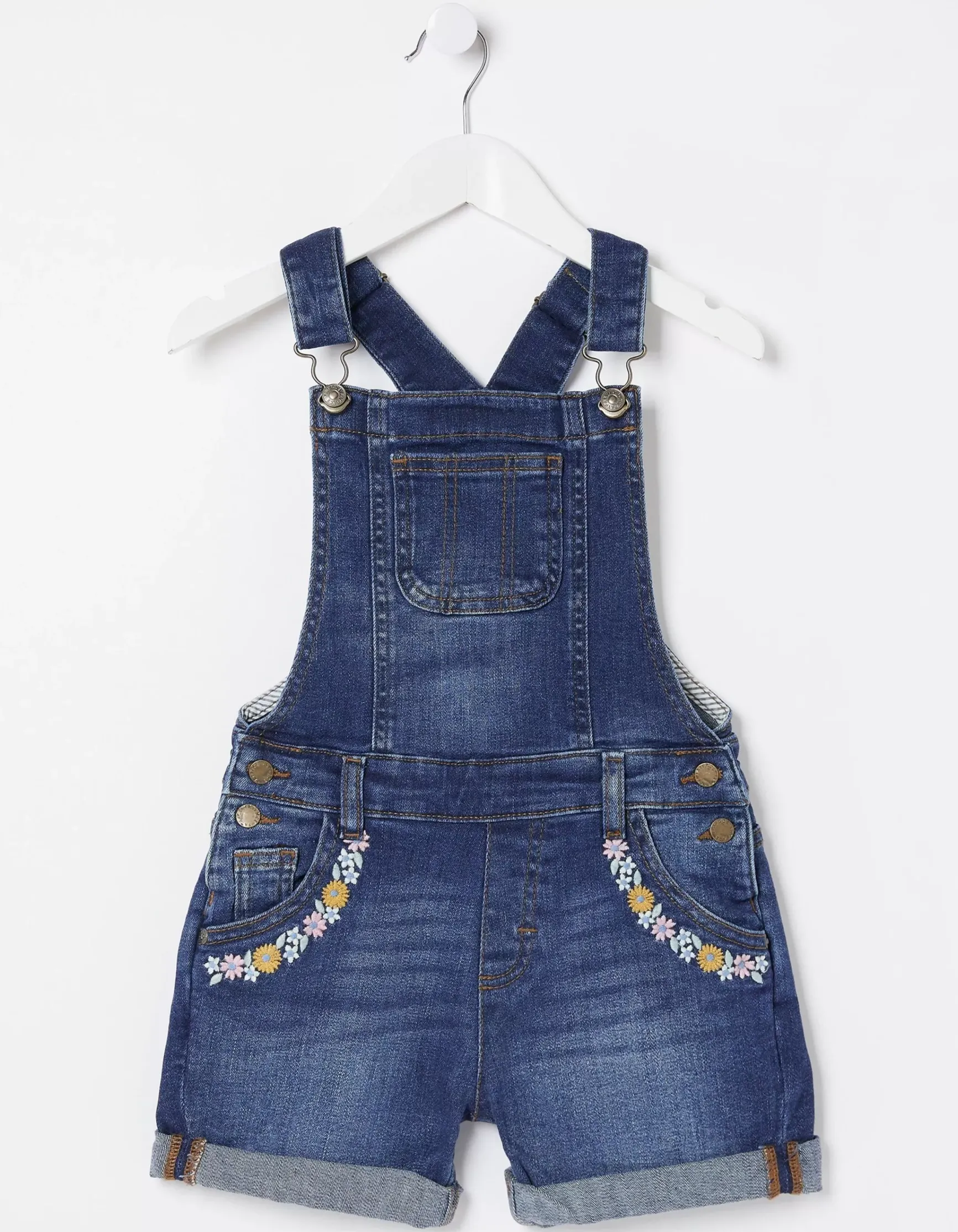 FatFace Embroidered Shortie Dungarees|Girls View All