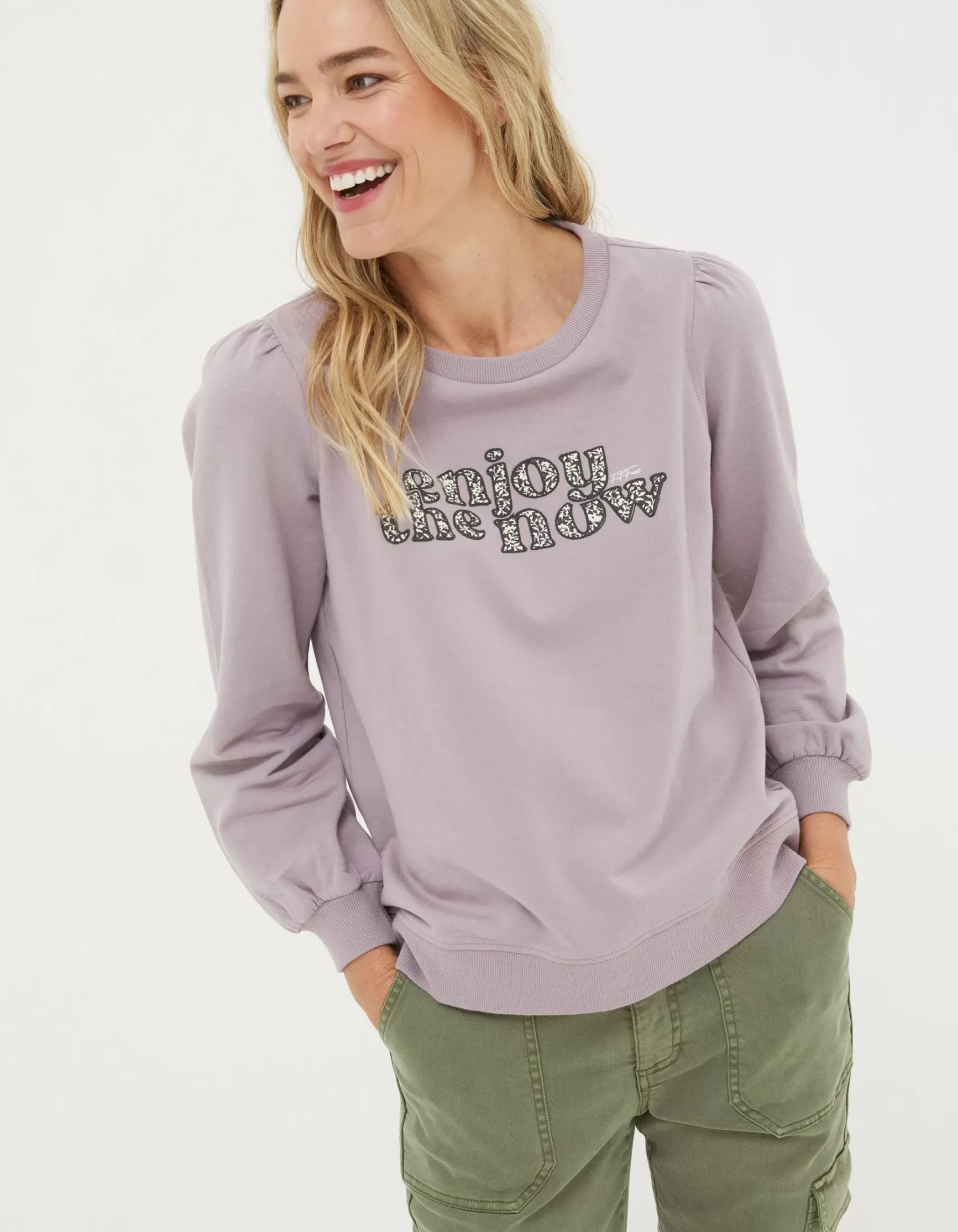 FatFace Enjoy The Now Sweatshirt|Women Sweatshirts & Hoodies