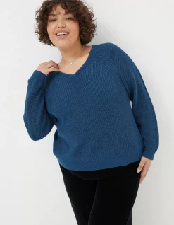 FatFace Estelle V Neck Sparkle Jumper|Women View All