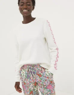 FatFace Eve Embroidered Sleeve Top|Women View All