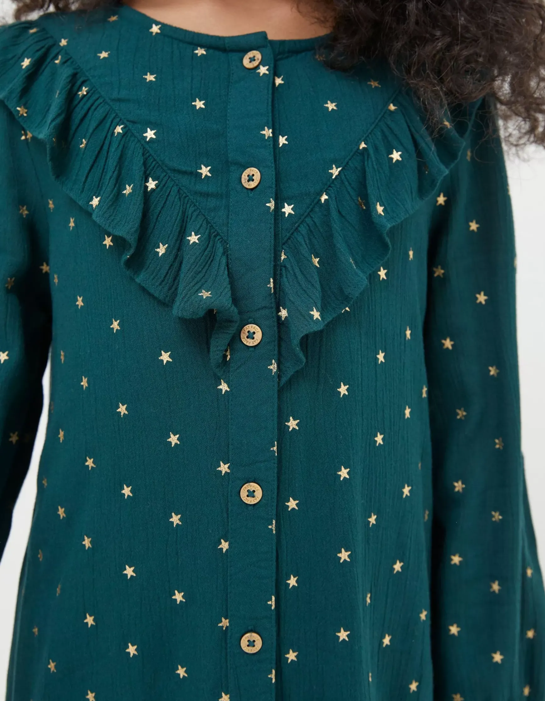FatFace Evie Foil Star Dress|Girls View All