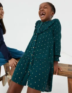 FatFace Evie Foil Star Dress|Girls View All