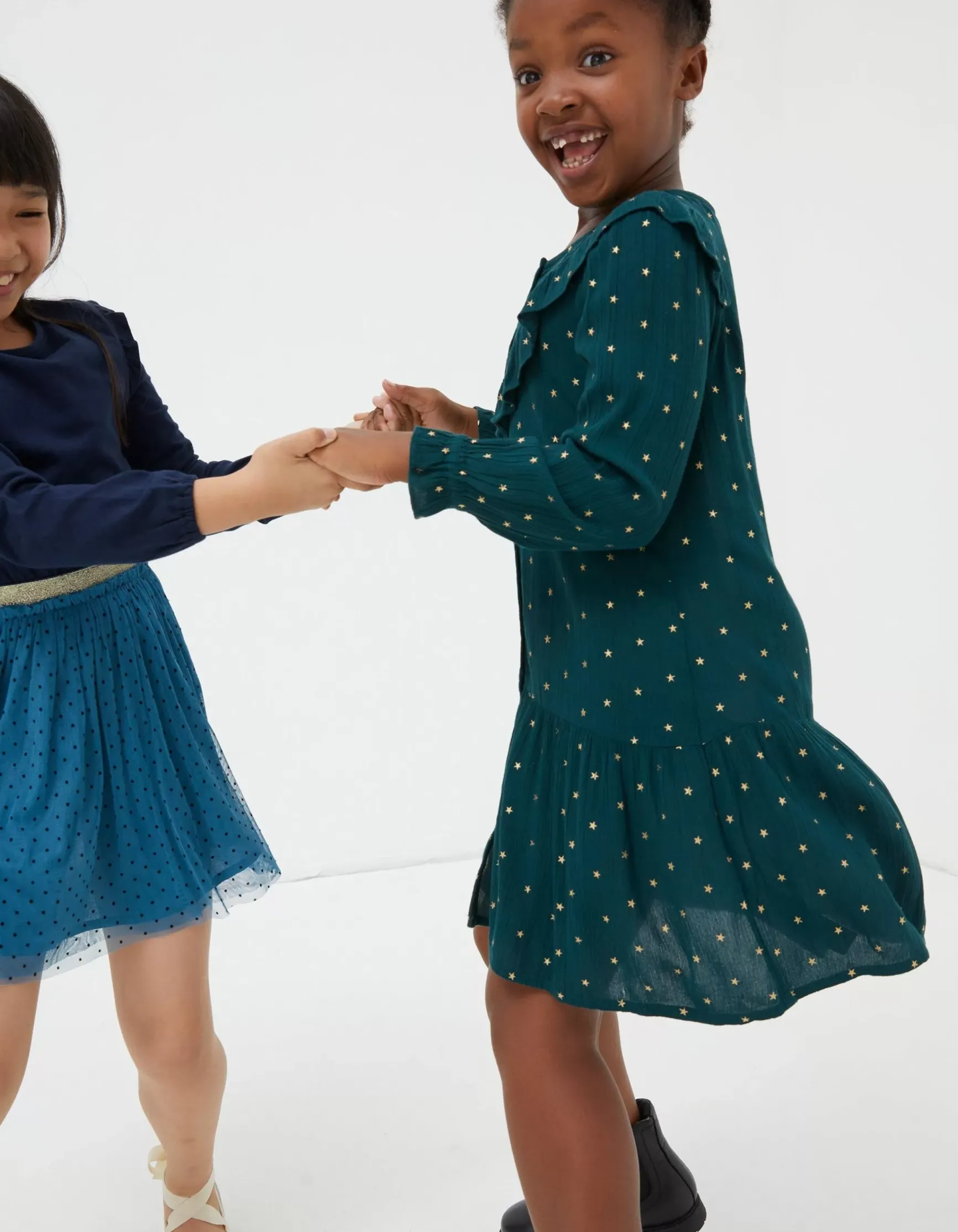FatFace Evie Foil Star Dress|Girls View All