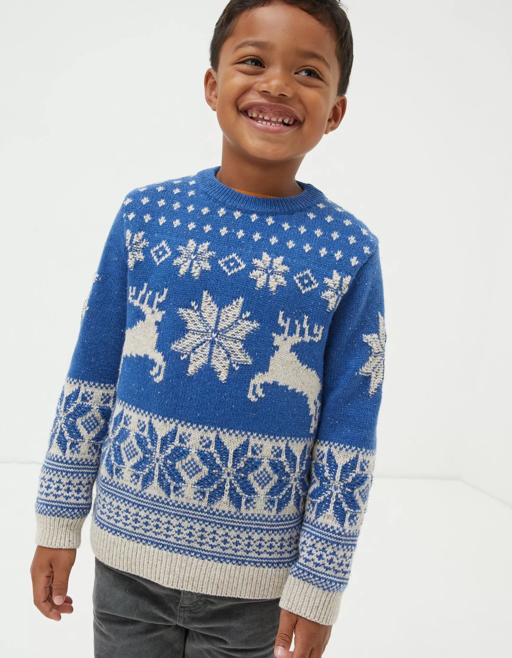 FatFace Family Reindeer Christmas Jumper|Boys View All